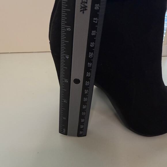 Idifu Dana Pointed Toe Stiletto High Heels Ankle Bootie Sz 6.5 Faux Suede Buckle - Picture 9 of 9